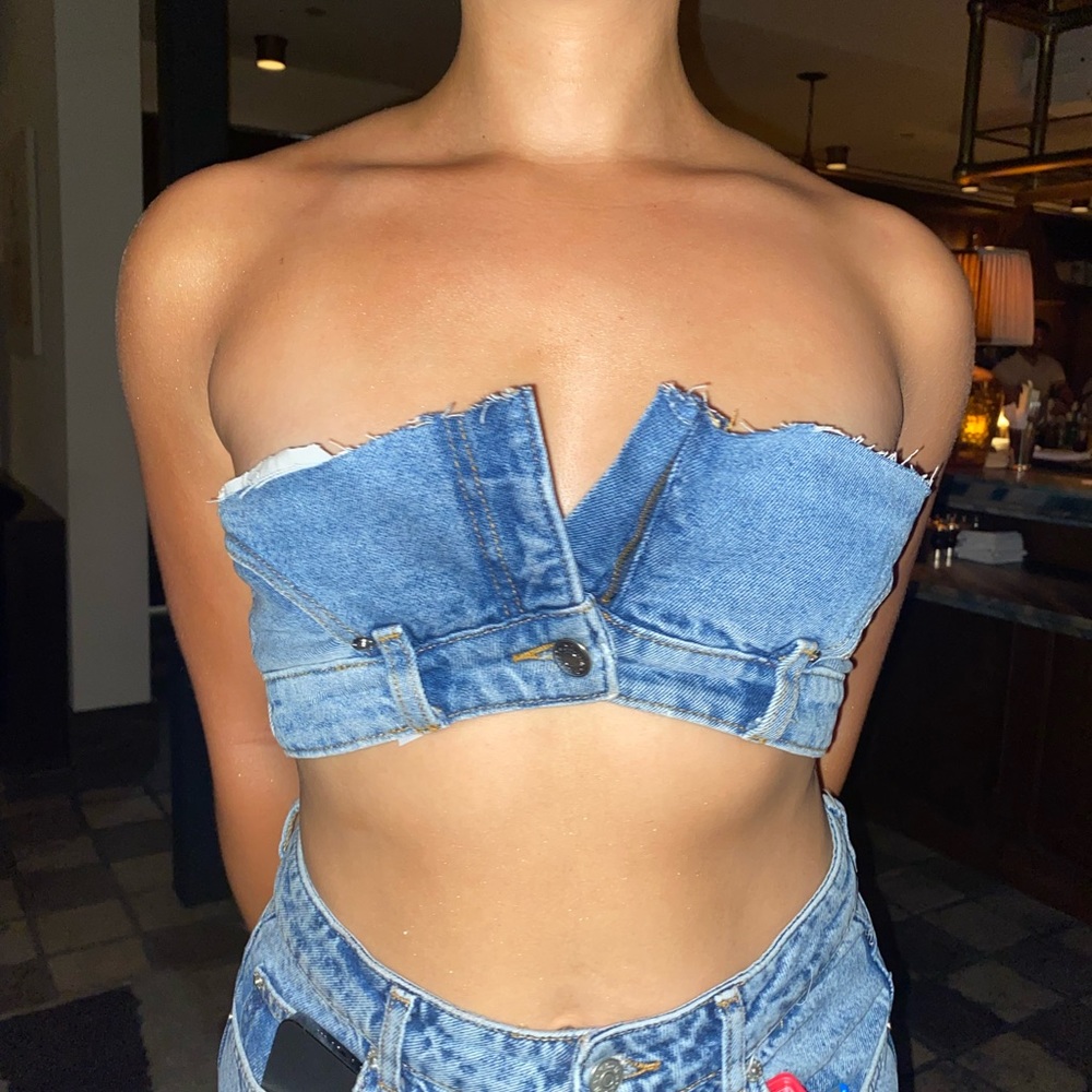 Upcycled Denim Crop